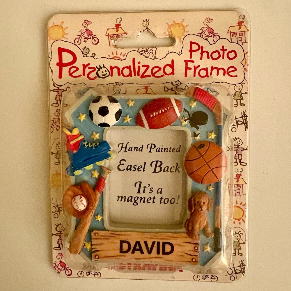 Vintage 1999 Stravina Personalized Sports Photo Frame Magnet Easel (DAVID)